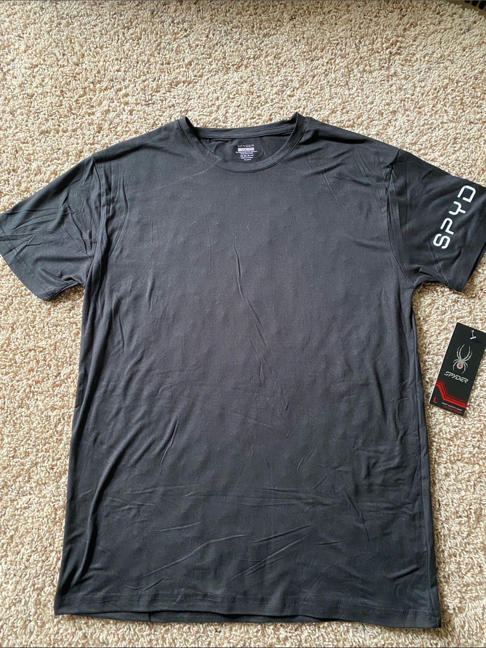 Spyder Men’s Black Short Sleeve Performance Tee with Sleeve Branding